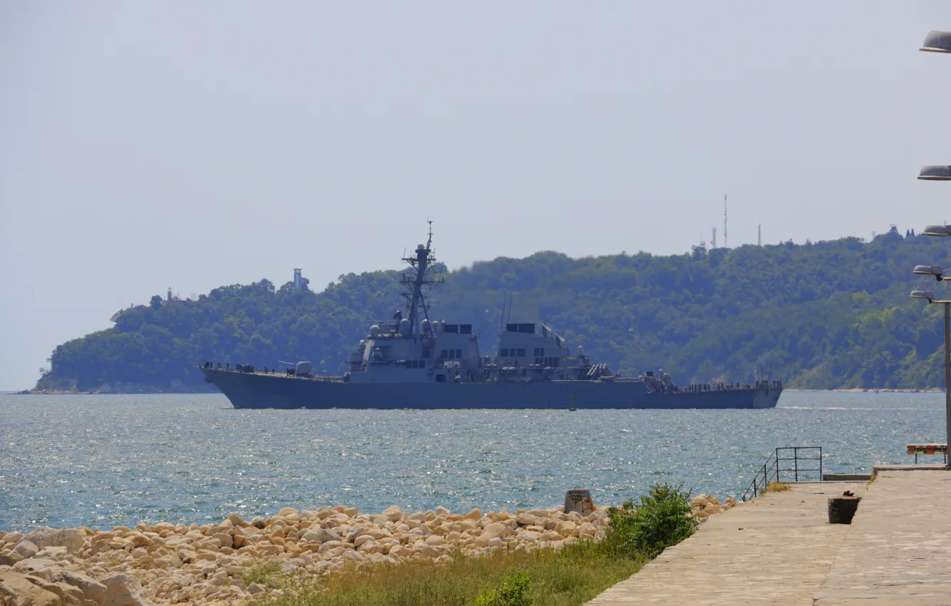 Фото обои море, корабль, военный, милитари