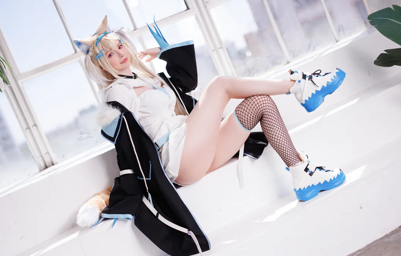 Фото обои model, women, cosplay, Virtual Youtuber, PeachMilky, Fuwawa Abyssgard