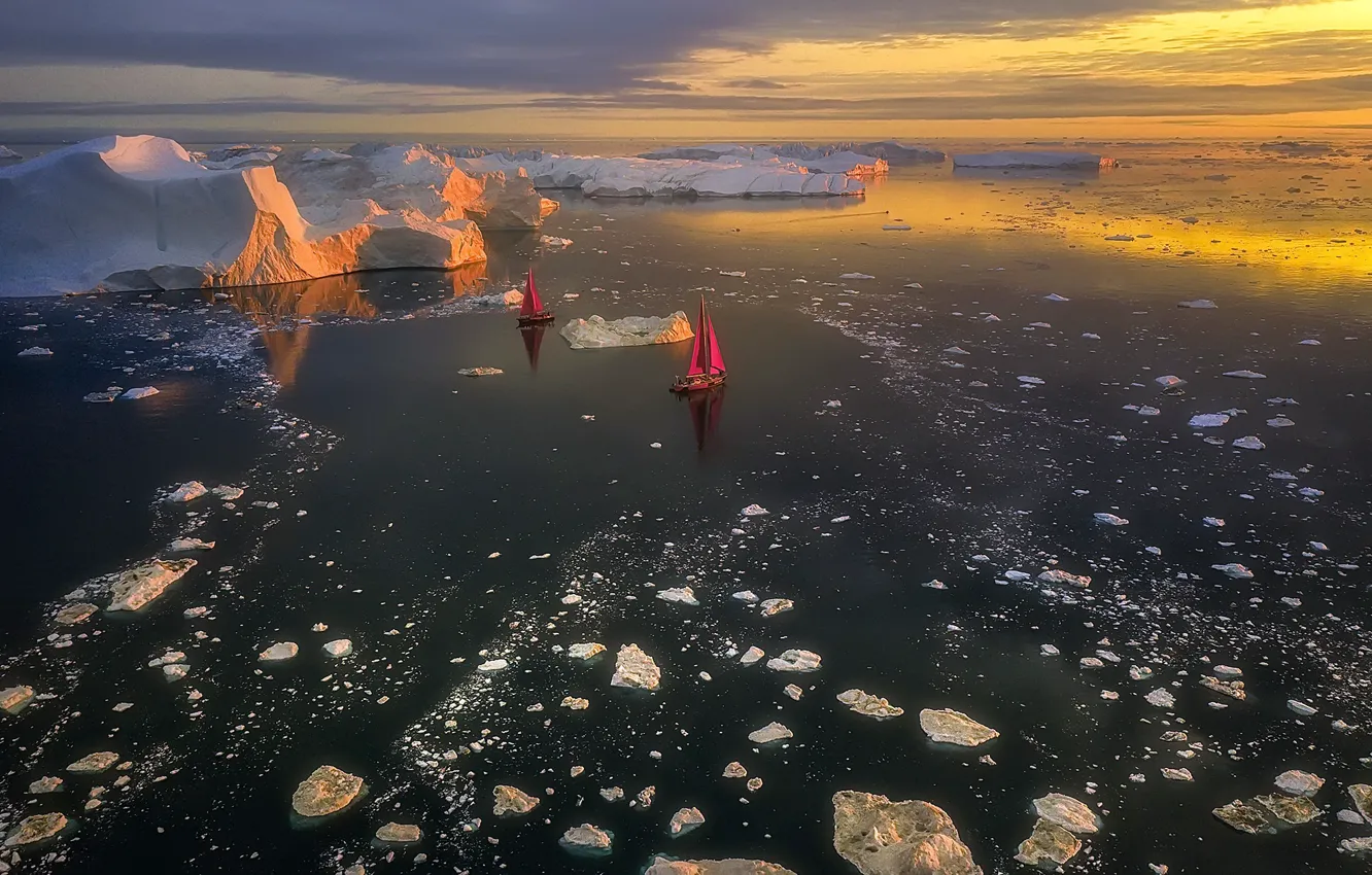 Фото обои Greenland, Avannaata, Pitorqeq, Sailing in the Ice & Fire