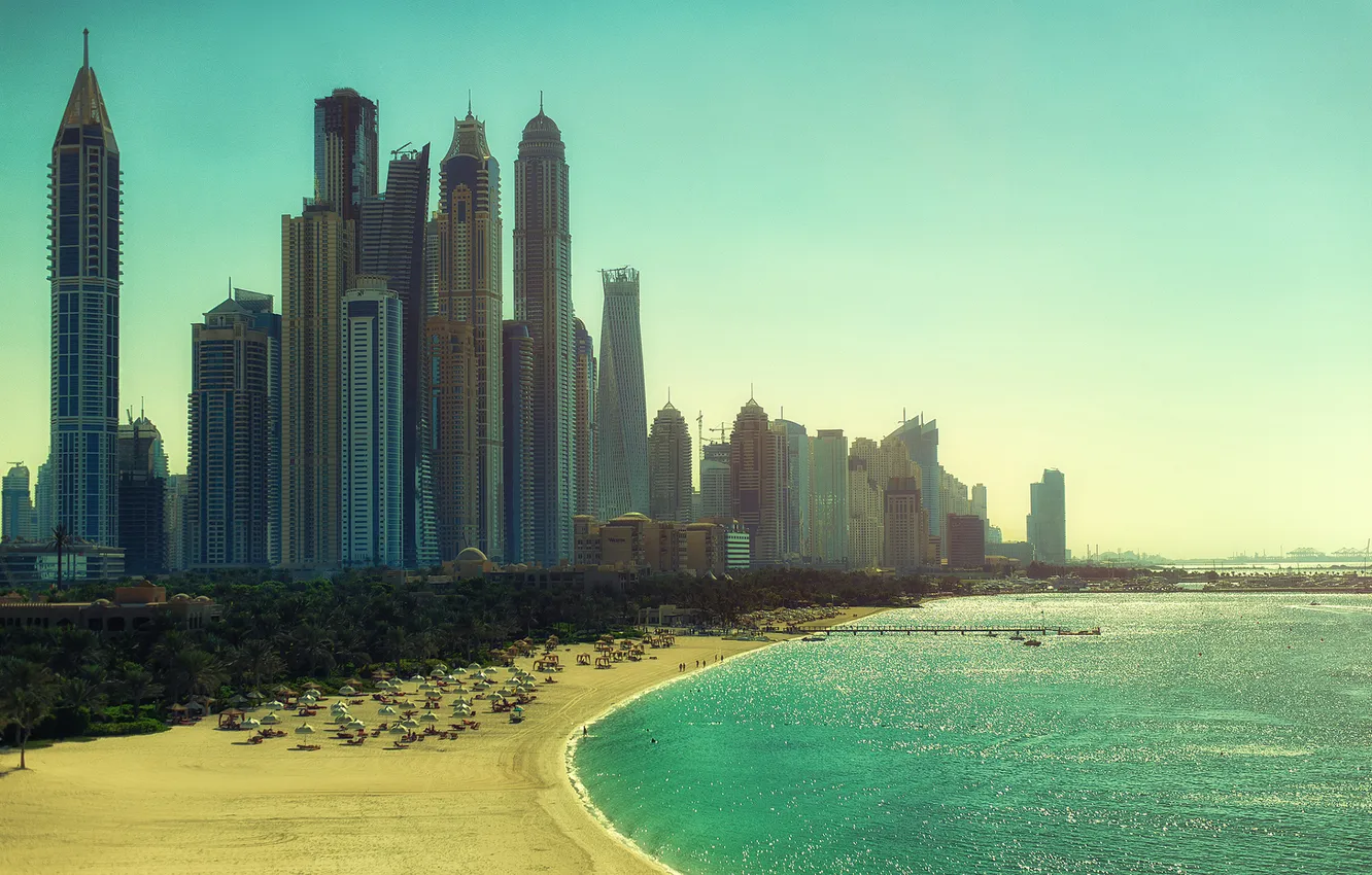 Фото обои city, beach, dubai, united arab emirates