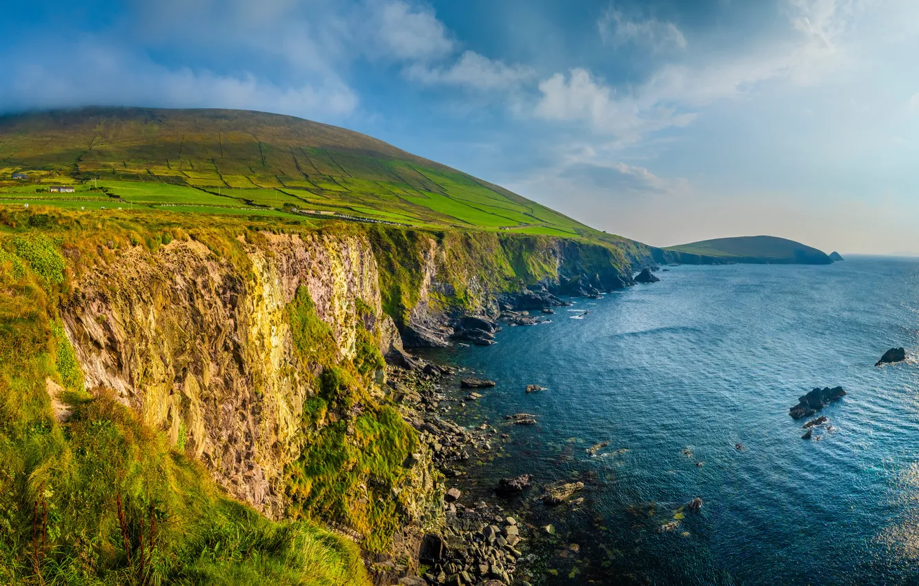 Фото обои Природа, Океан, Скала, Ирландия, Побережье, Dunquin