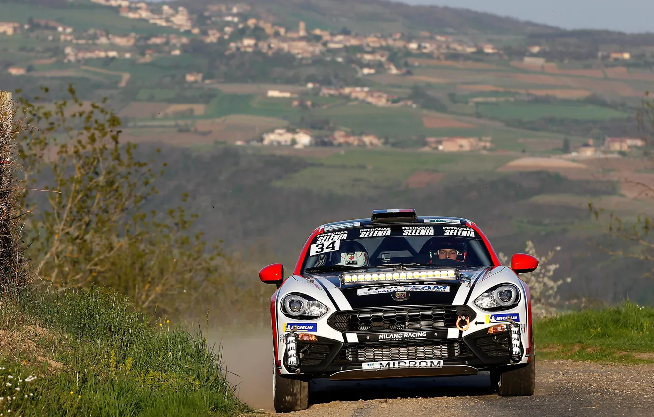 Фото обои трава, обочина, ралли, 2018, Abarth, 124 Rally