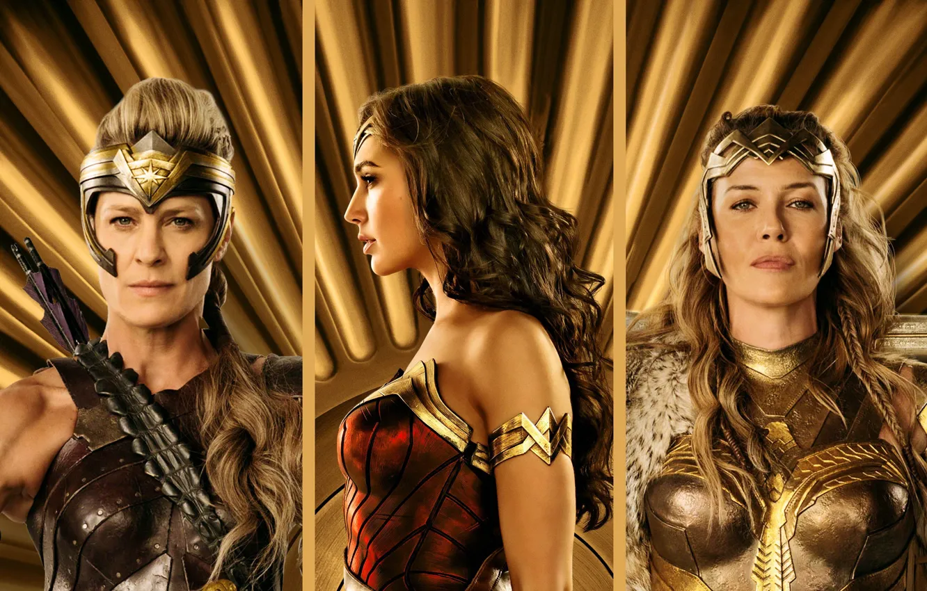 Фото обои cinema, Wonder Woman, armor, movie, brunette, blonde, queen, film