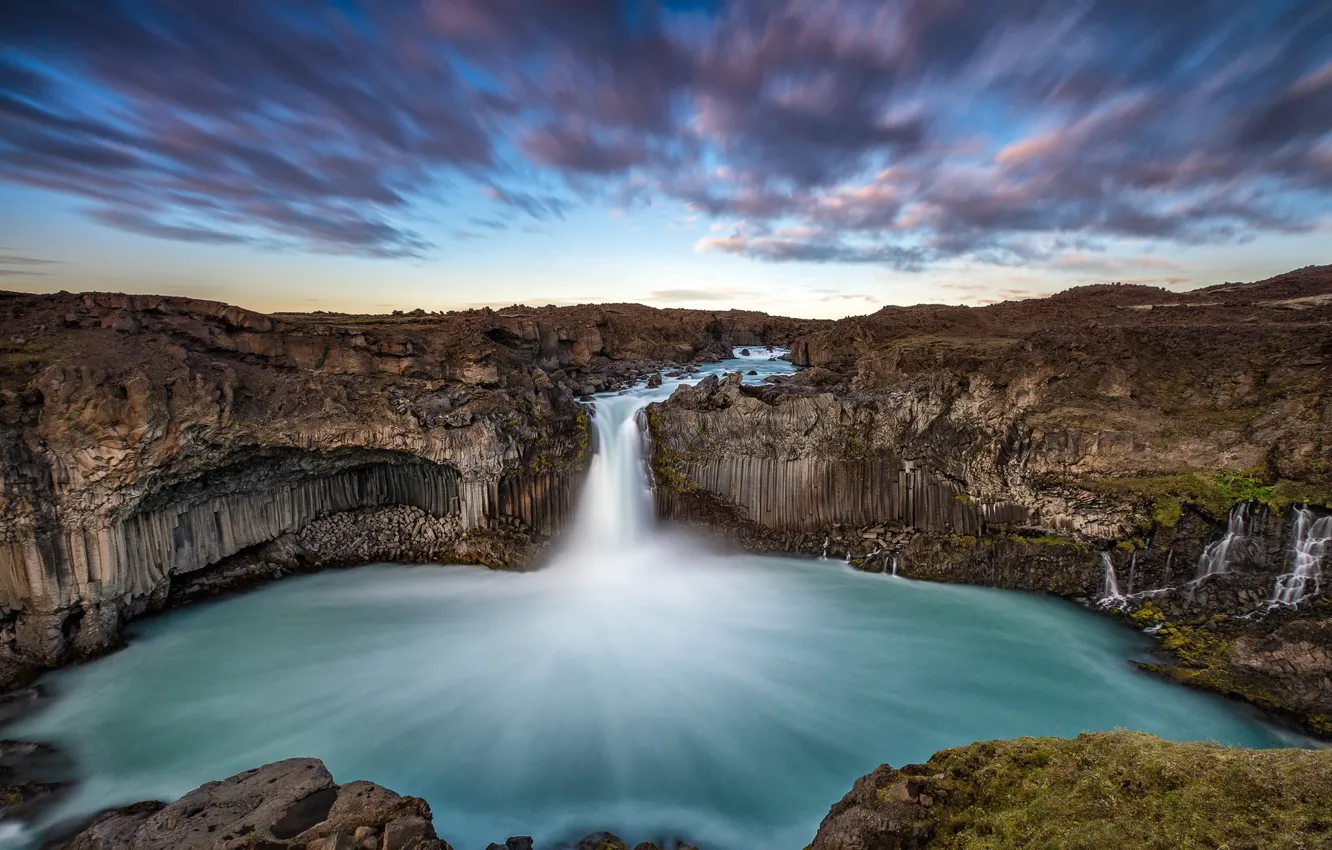 Фото обои озеро, река, скалы, Исландия