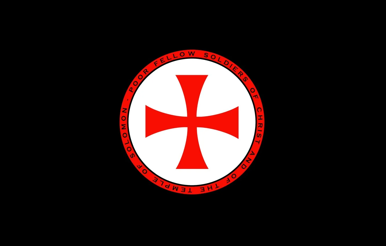 Фото обои red, black, soldiers, cross, knight, crusader, temple, latin