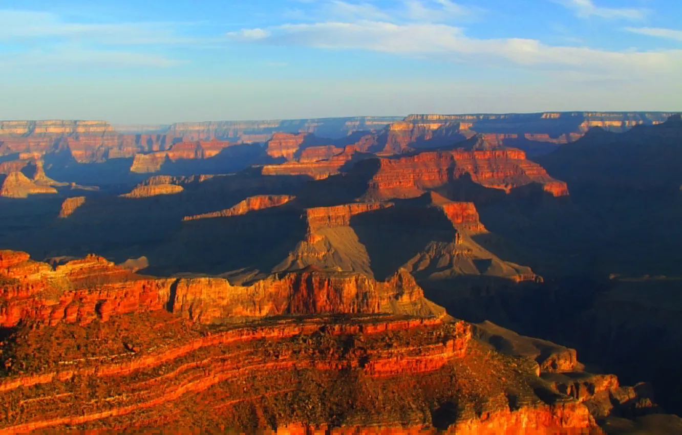 Фото обои закат, горы, каньон, Аризона, США, grand canyon national park