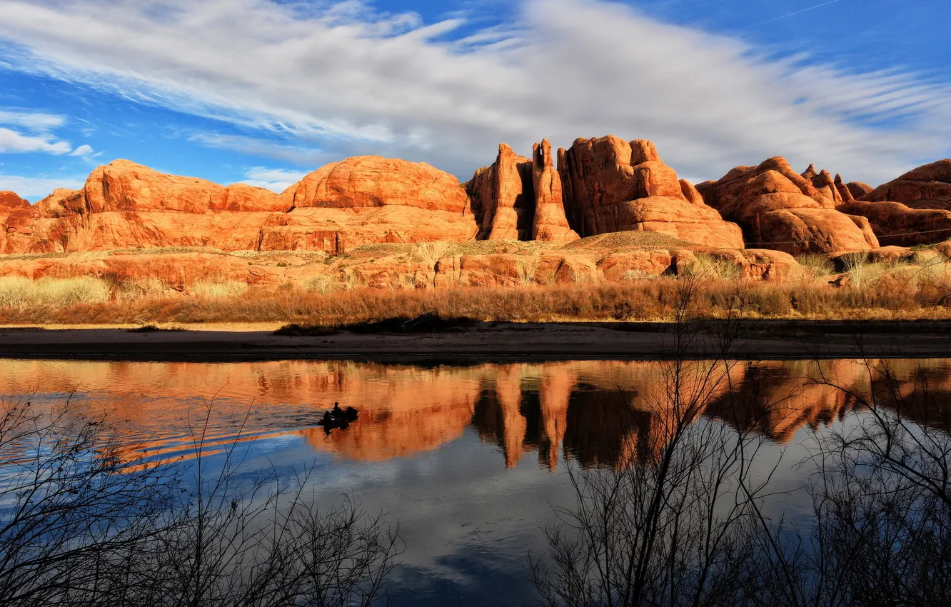 Фото обои пейзаж, горы, река, United States, Utah, Moab
