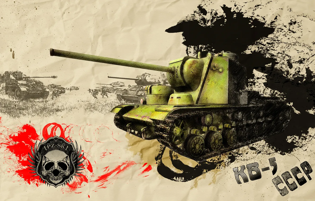 Фото обои арт, танк, СССР, танки, WoT, World of Tanks, КВ-5