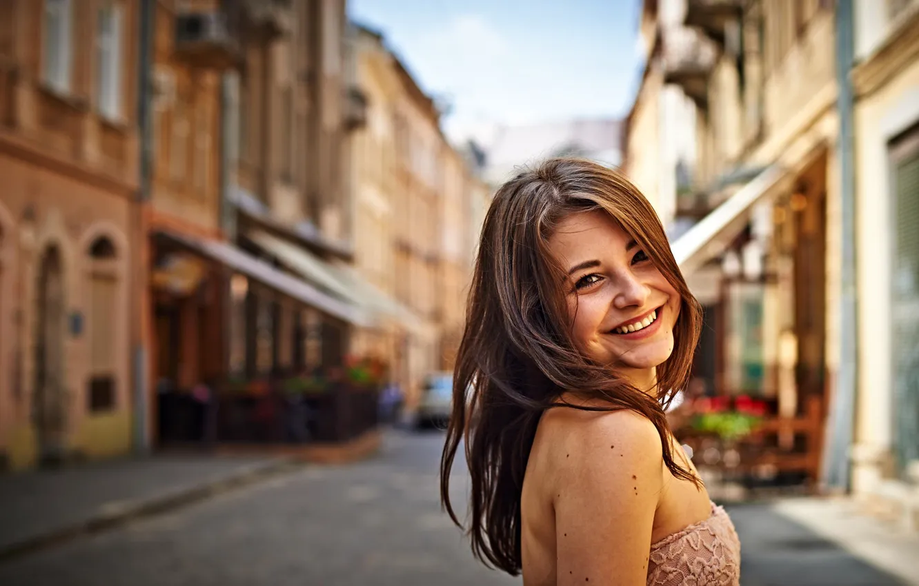 Фото обои улыбка, портрет, Дана