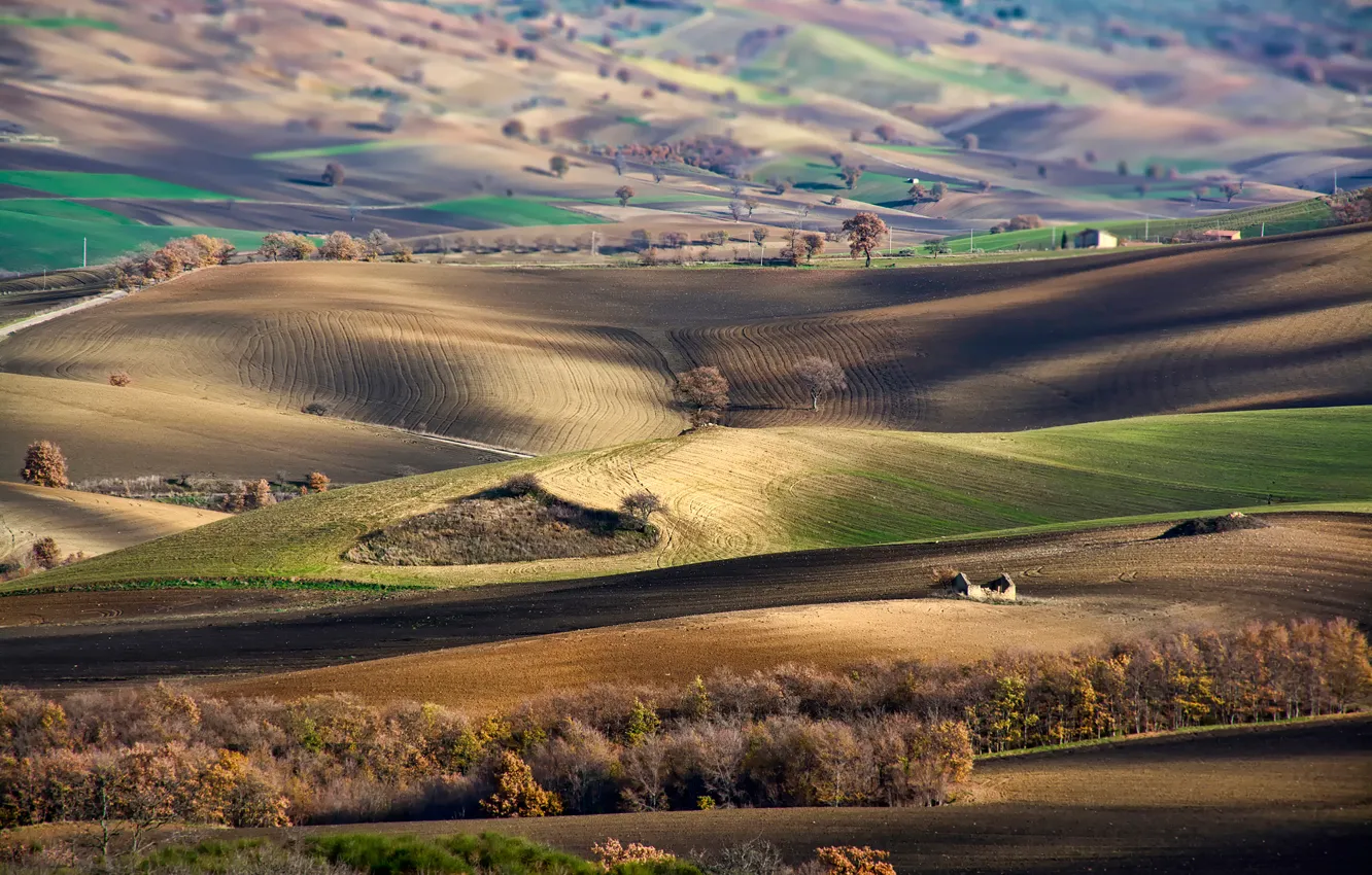 Фото обои холмы, вид, даль, Италия, Базиликата