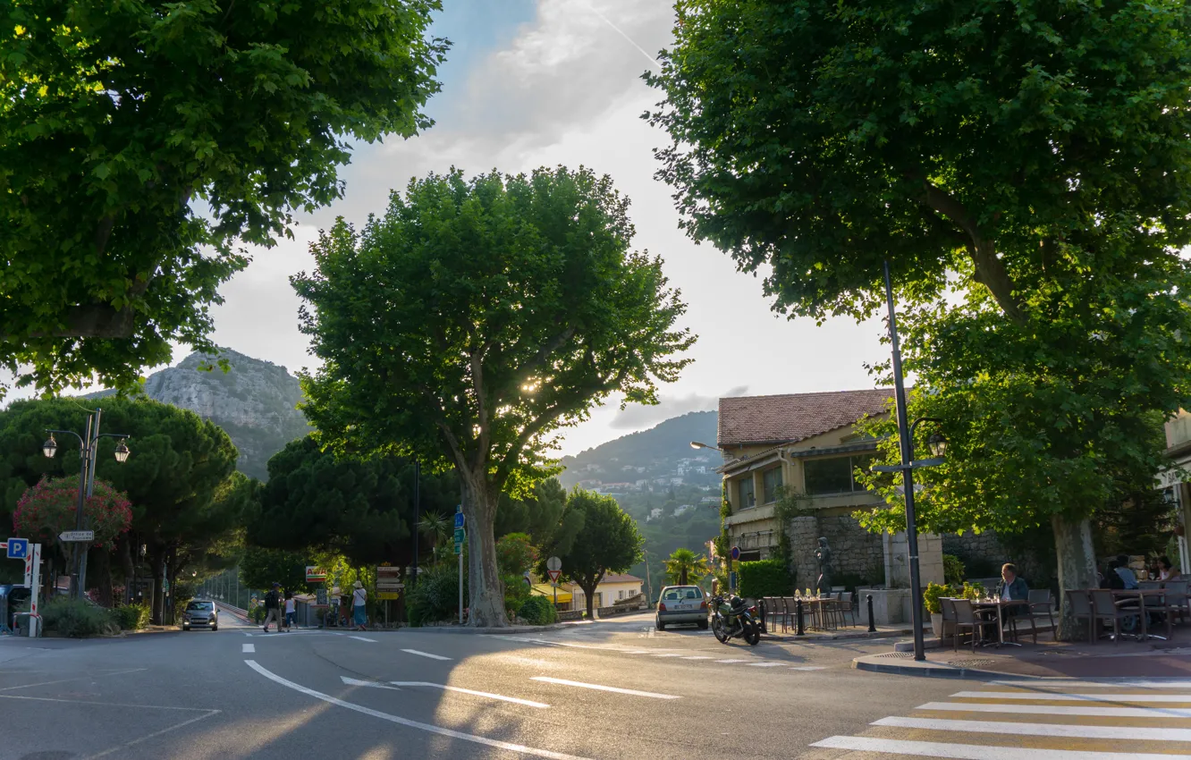 Фото обои дорога, лето, Италия, окраина, кафешка, тихое место