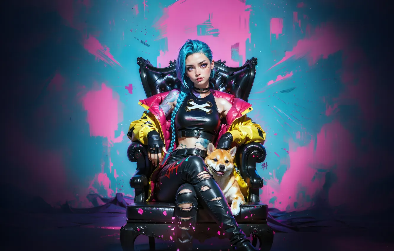 Фото обои game, jinx, arcane
