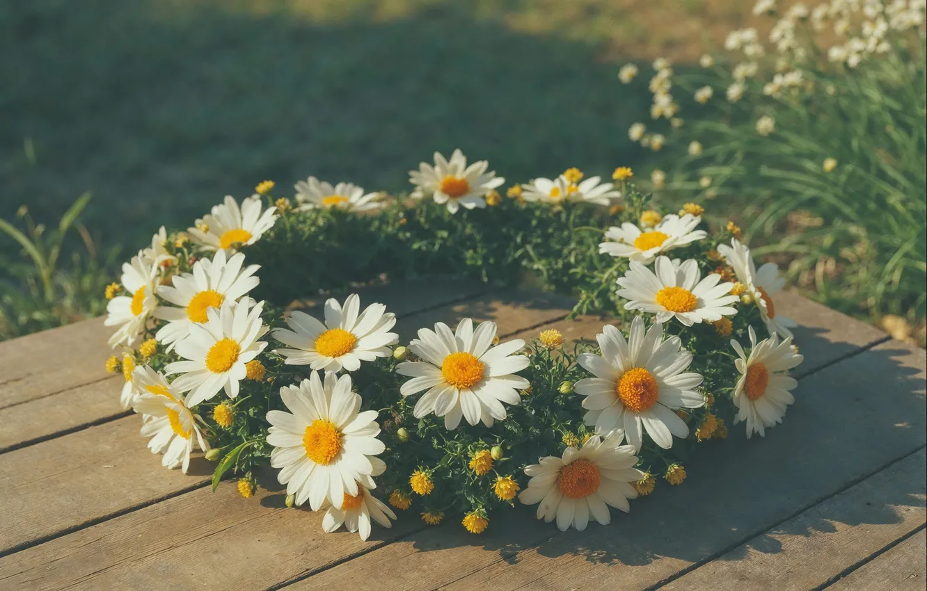 Фото обои лето, цветы, ретро, ромашки, весна, summer, sunshine, blossom
