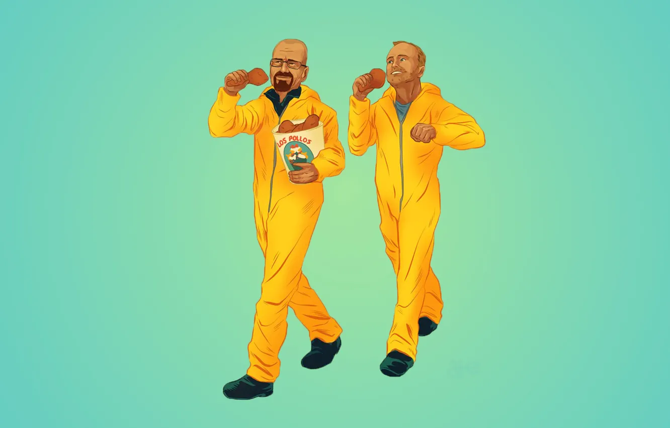 Фото обои Breaking Bad, Walter White, Jesse Pinkman, Los Pollos Hermanos