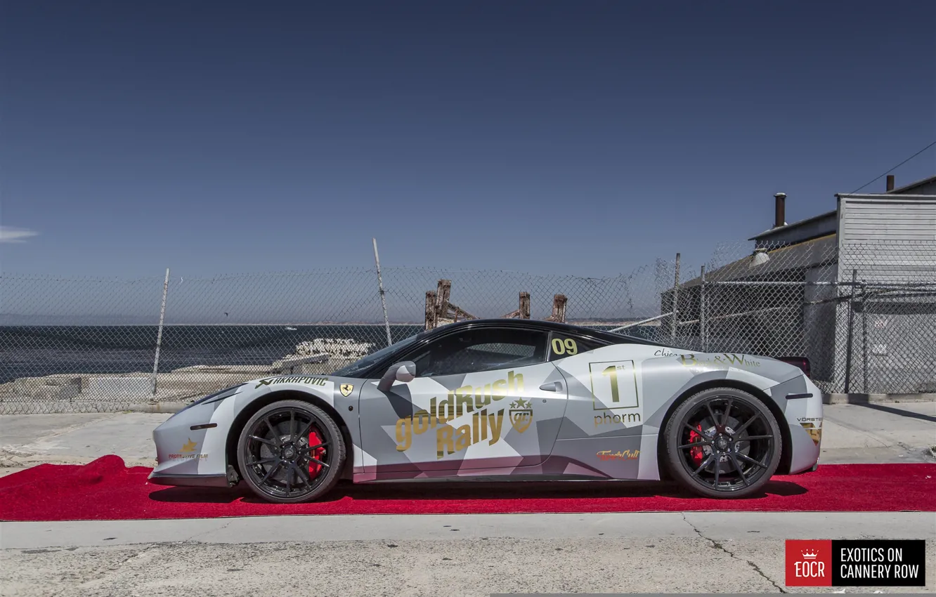 Фото обои тюнинг, Italia, море., Ferrari 458