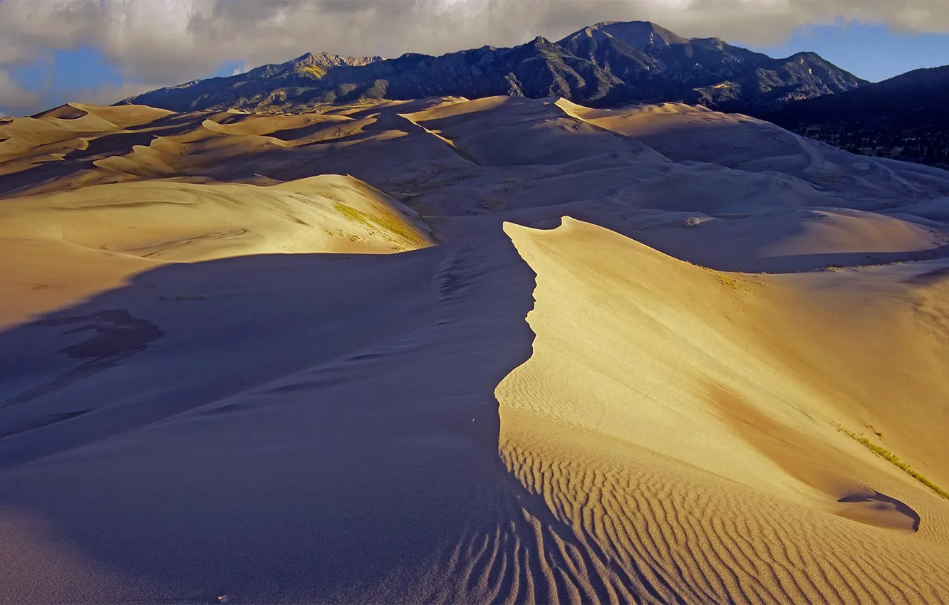 Фото обои горы, пустыня, Колорадо, США, Great Sand Dunes National Park