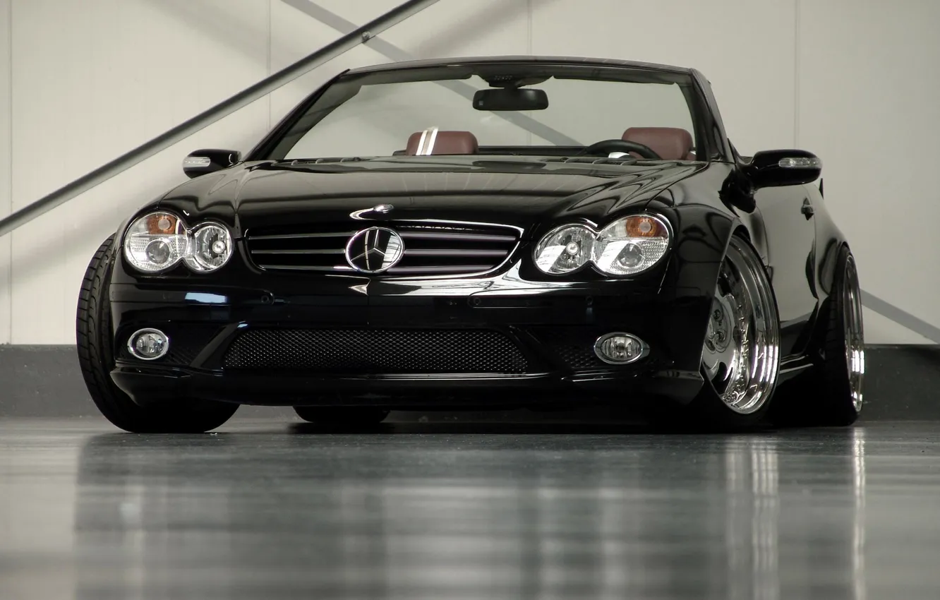 Фото обои Mercedes-Benz, Черный, Кабриолет, SL Maxx