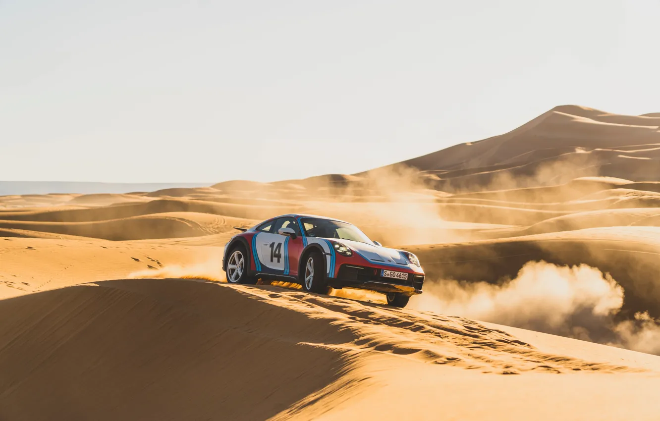 Фото обои Песок, Porsche, Porsche 911, Барханы, Ралли Дакар, Dakar Rallye