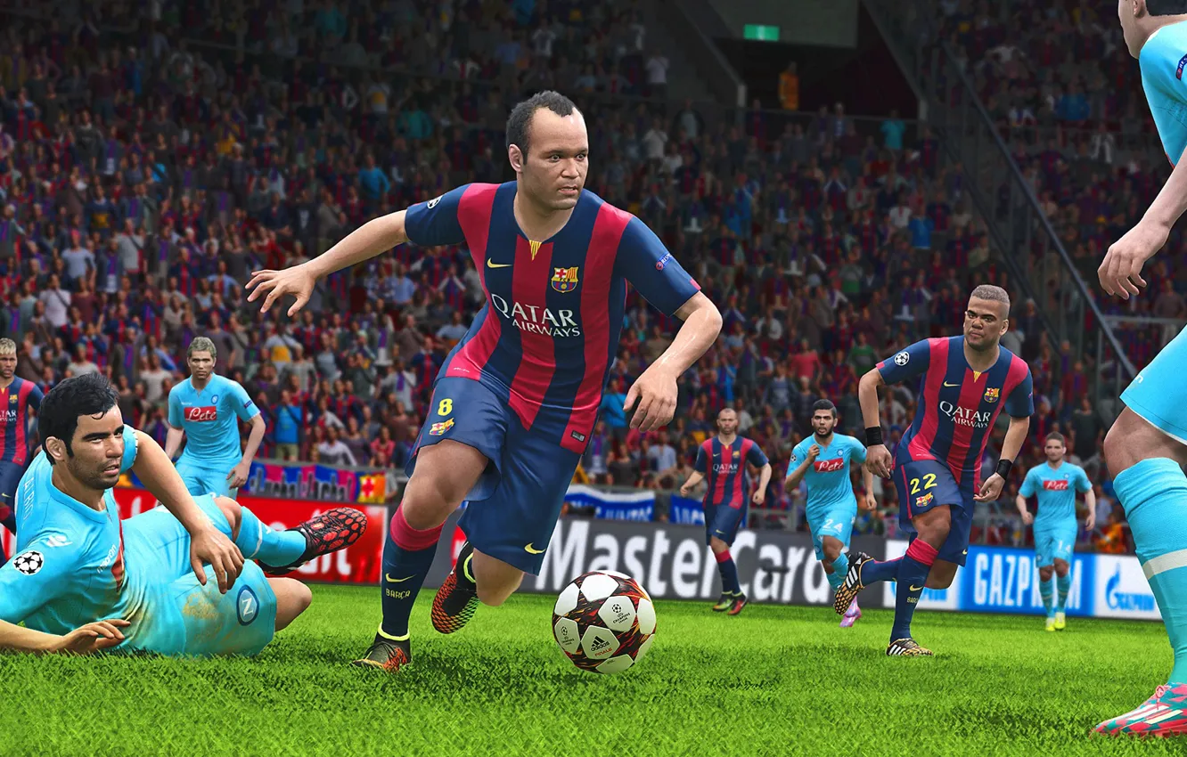 Фото обои Neymar, Iniesta, симулятор, Behrami, Mascherano, pes 2015, Lorenzo Insigne, Albiol.Alves