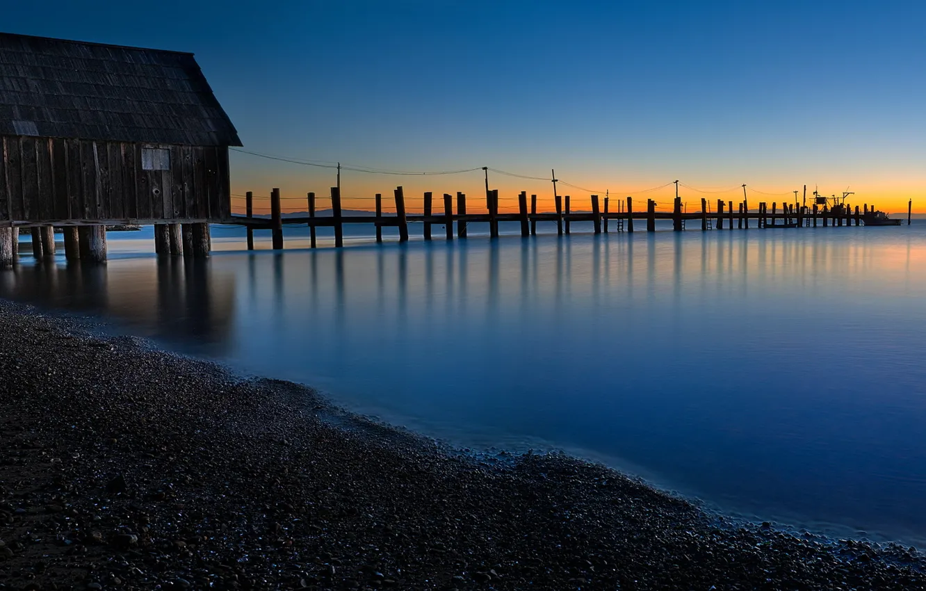 Фото обои landscape, California, pier, China Camp