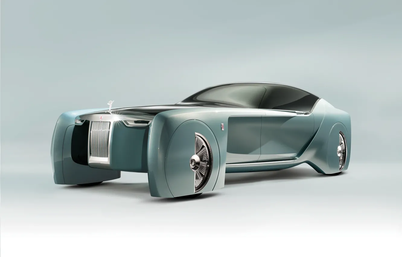 Фото обои Концепт, Rolls Royce, Vision Next 100, Роскошный автомобиль, Автономный, Футуристический концепт-кар, Luxury Cars, Rolls-Royce 103EX