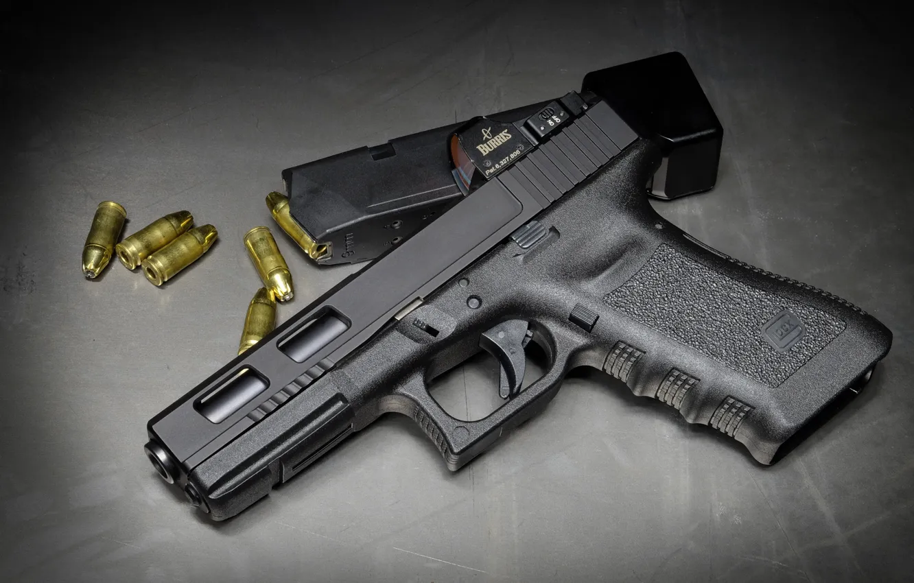 Фото обои Австрия, патроны, Glock 17, самозарядный пистолет