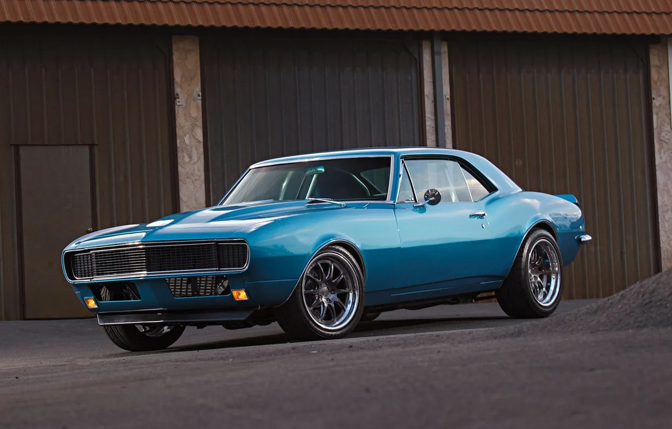 Фото обои Chevrolet, Camaro, blue, 1967