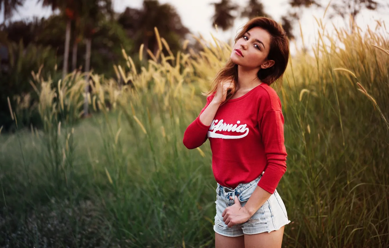 Фото обои girl, sexy, shorts, model, Denim, cute