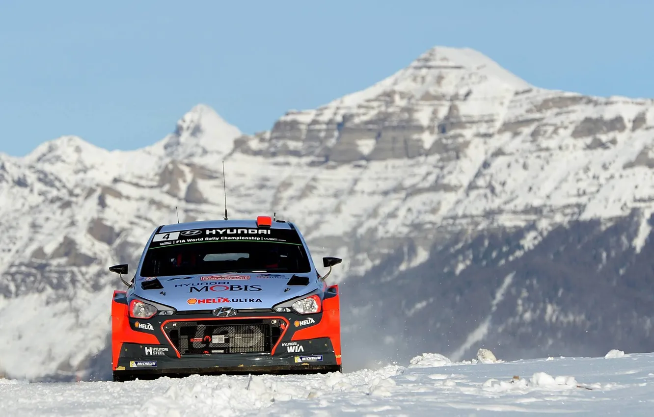 Фото обои Горы, Hyundai, WRC, Rally, Monte Carlo, i20, Фас