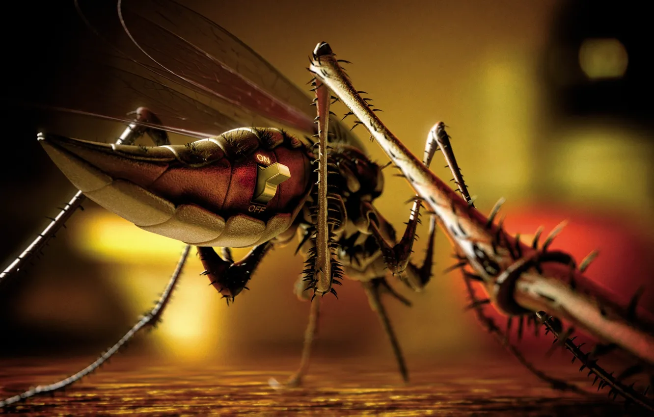 Фото обои комар, off, москит