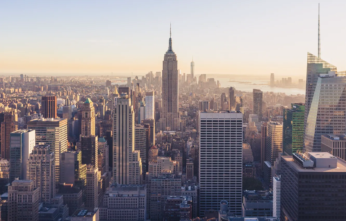 Фото обои Нью-Йорк, небоскребы, США, New York, Empire State Building, Эмпайр-Стейт-Билдинг