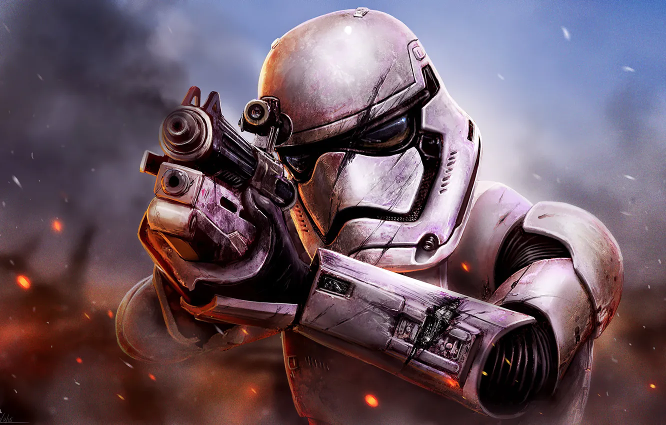 Фото обои Доспехи, Star Wars, Шлем, Солдат, Оружие, Клон