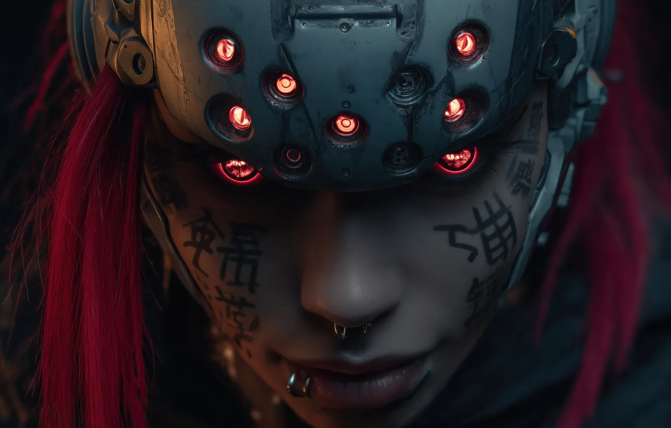 Фото обои девушка, science fiction, cyberpunk, women, научная фантастика, illustration, ИИ арт, AI art