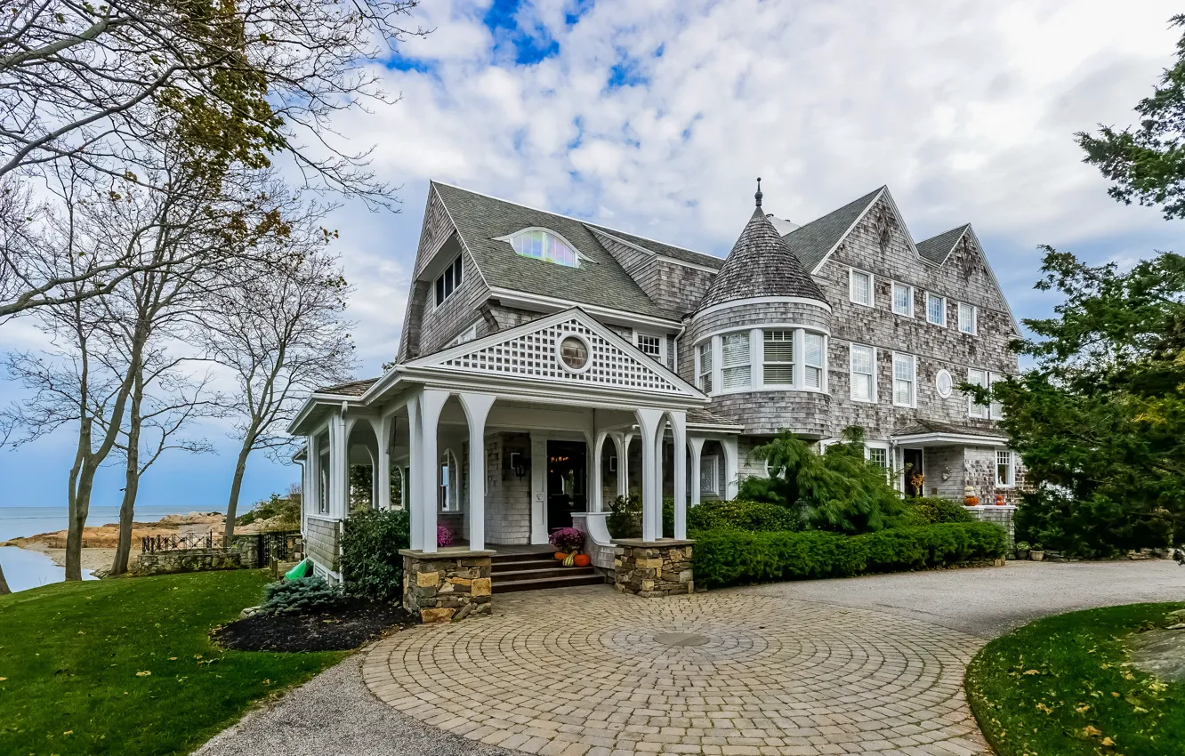 Фото обои luxury villa, Cape Cod, Cohasset, style home with Victorian influence, Kingsview