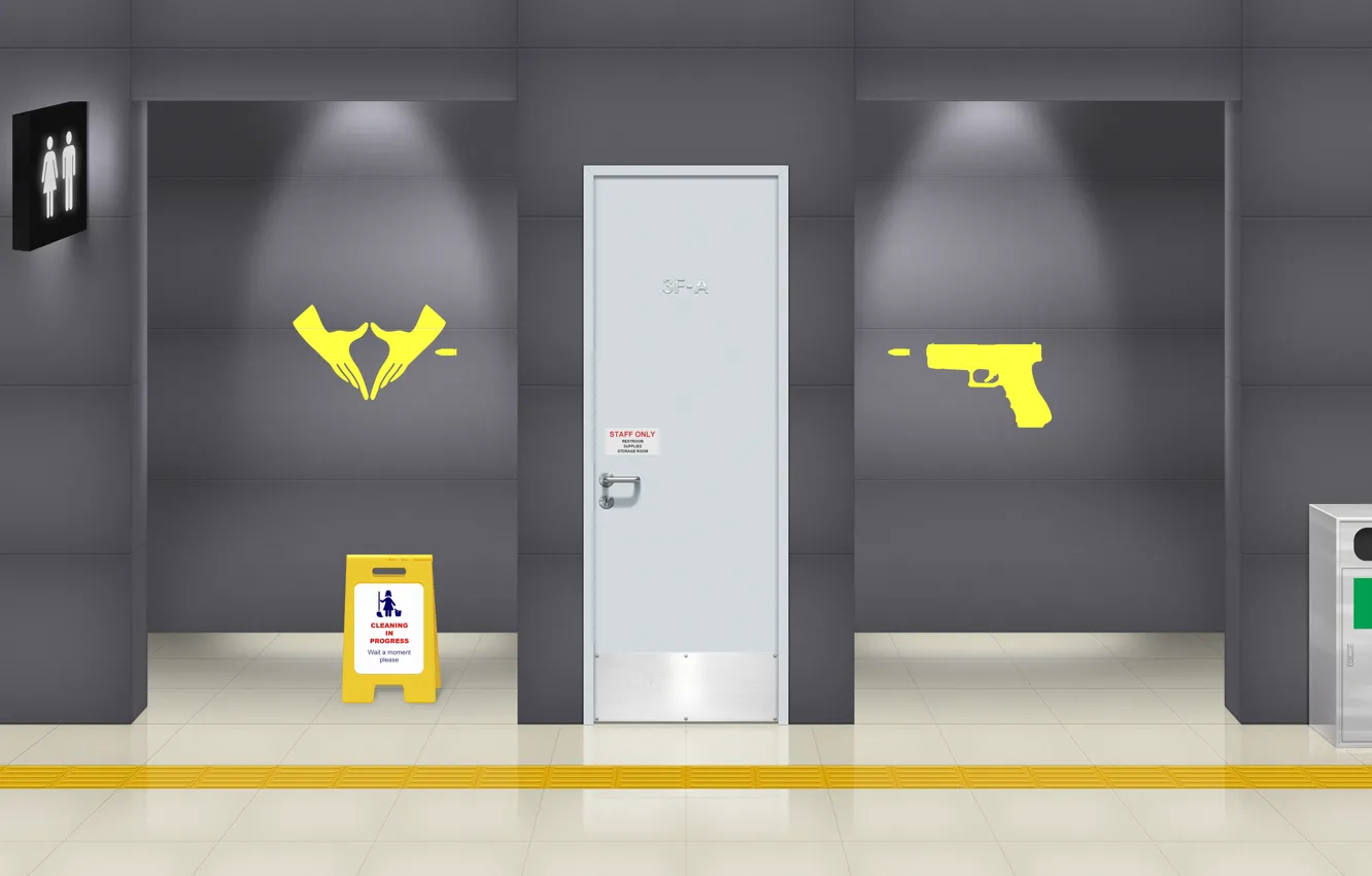 Фото обои humor, toilet sign, publicrestroom