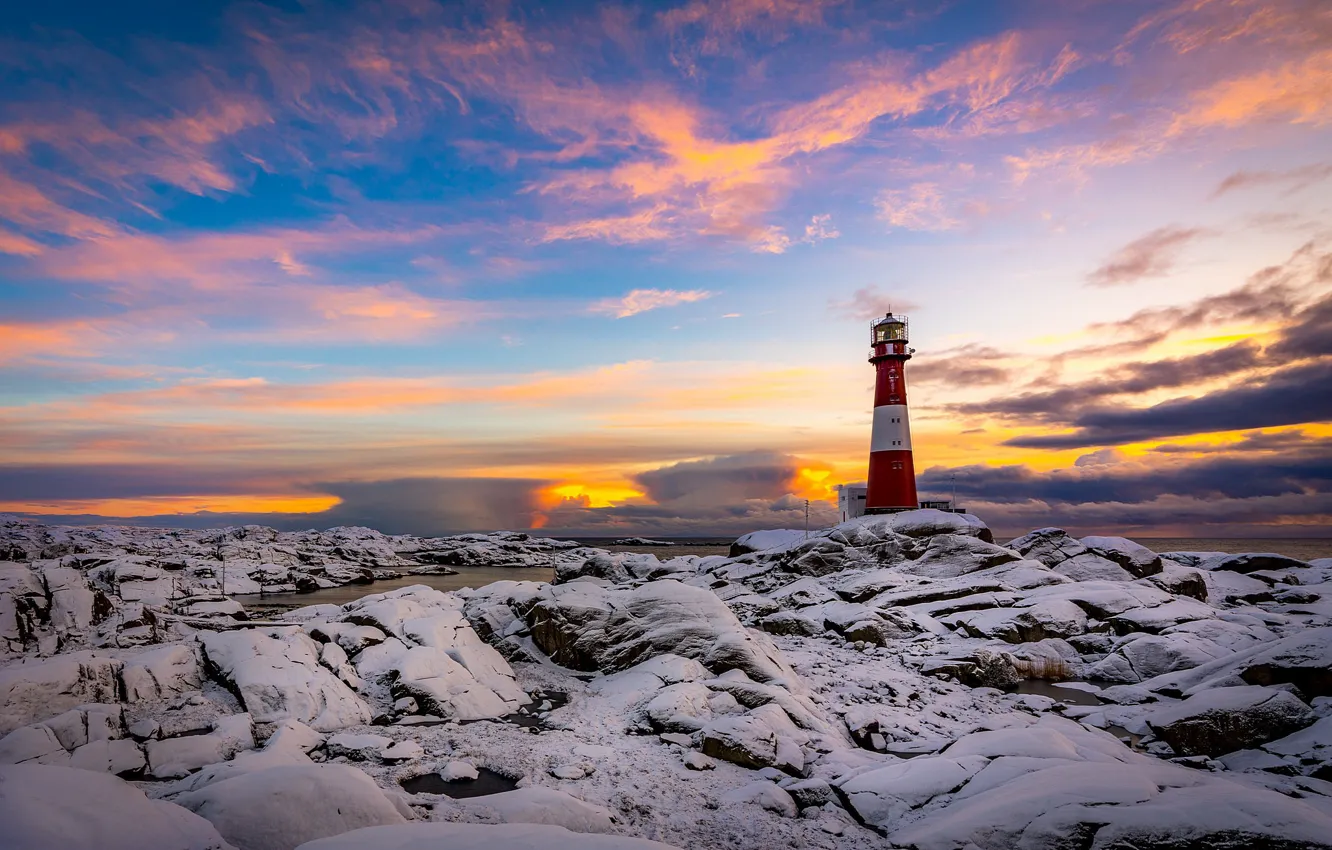 Фото обои побережье, маяк, Норвегия, Rogaland