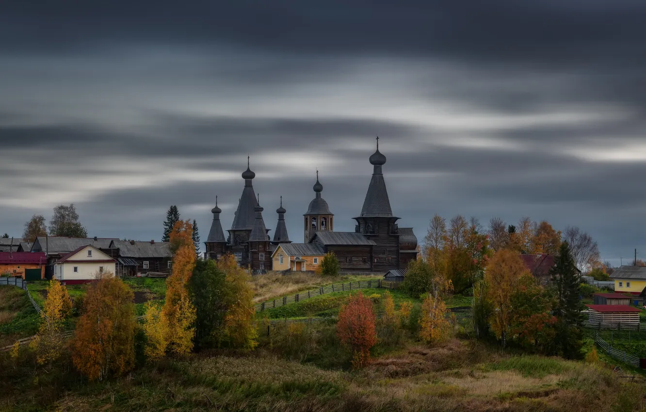Фото обои пейзаж, церковь, Архангельская область, Максим Евдокимов