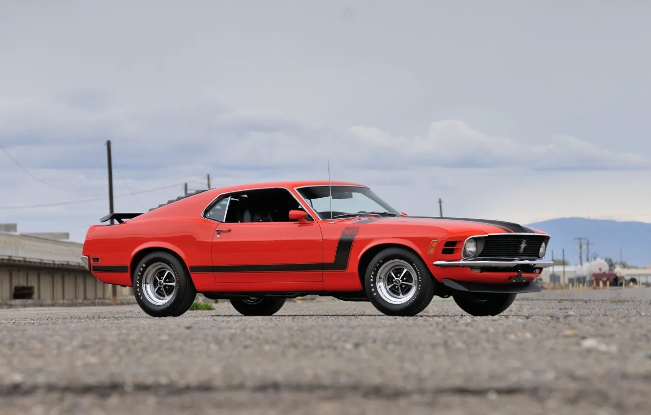 Фото обои Boss 302, Ford Mustang, 1970, Fastback, muscle classic