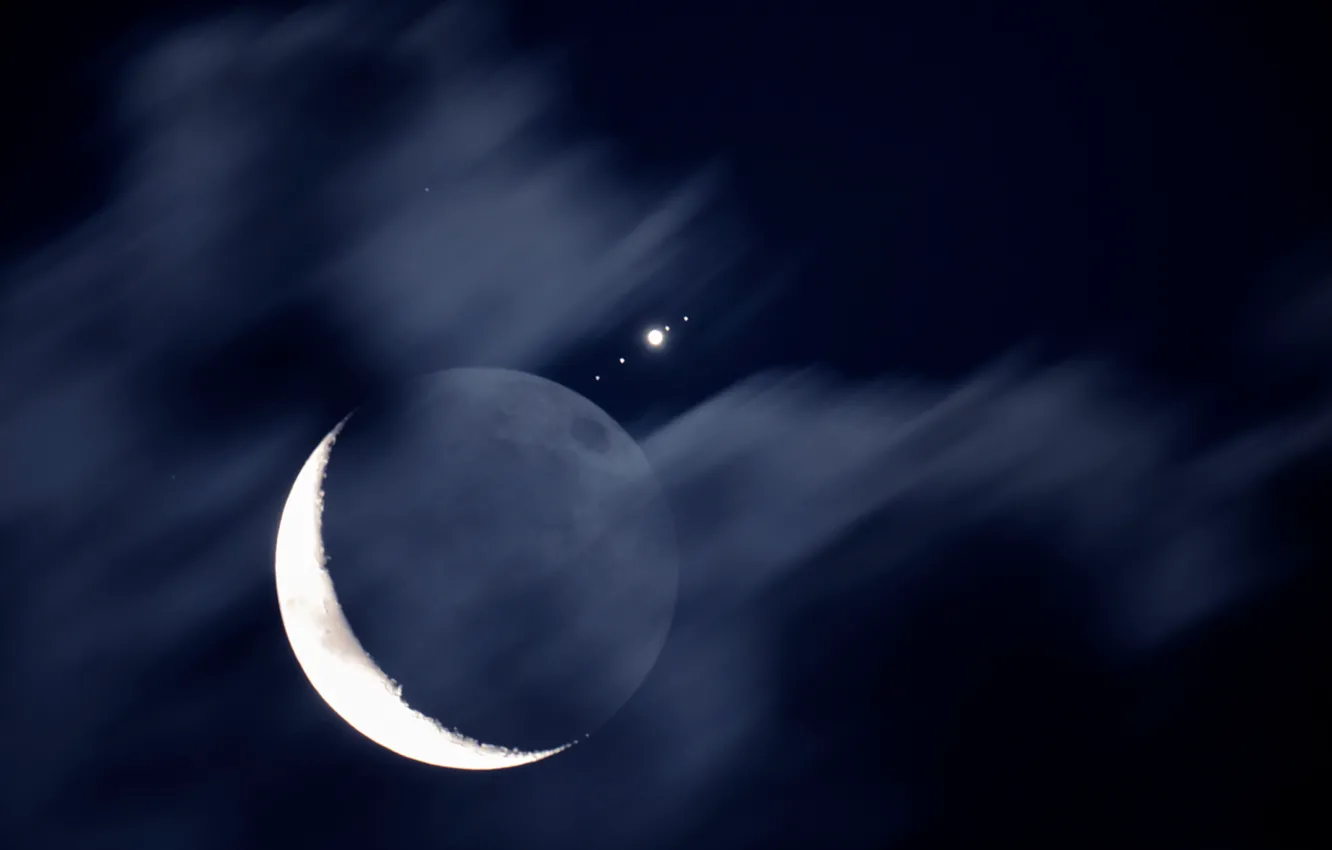 Фото обои космос, спутник, месяц, Луна