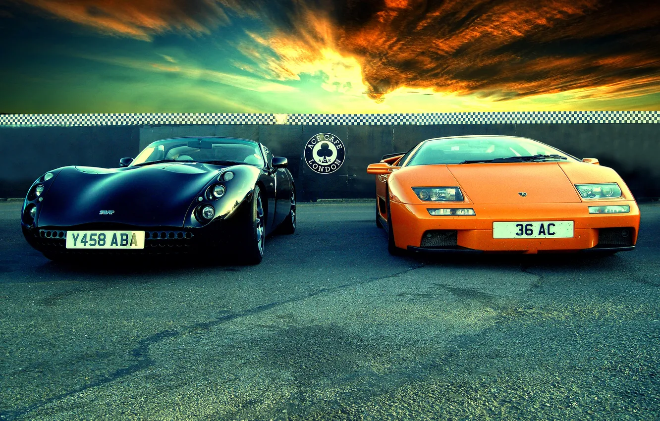 Фото обои небо, Lamborghini, TVR