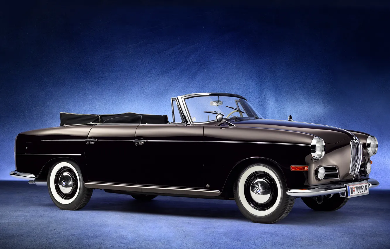 Фото обои ретро, BMW, БМВ, 1960, бэха, Cabriolet, 502, Autenrieth