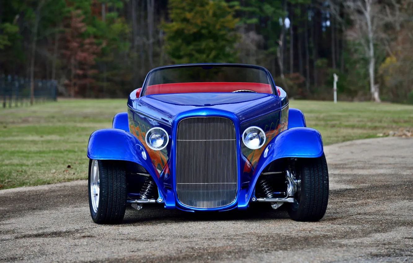 Фото обои Roadster, Ford, Car, Blue, 1932, Modified