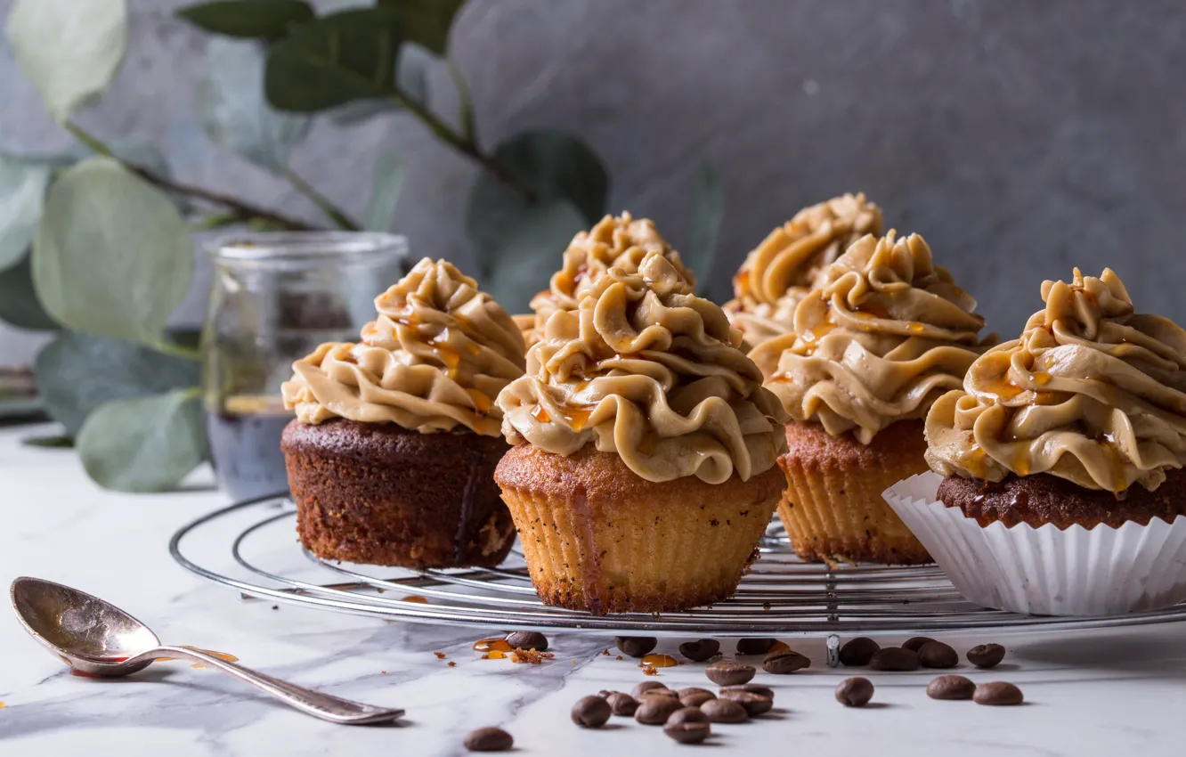 Фото обои крем, кофейные, кексы, Natasha Breen