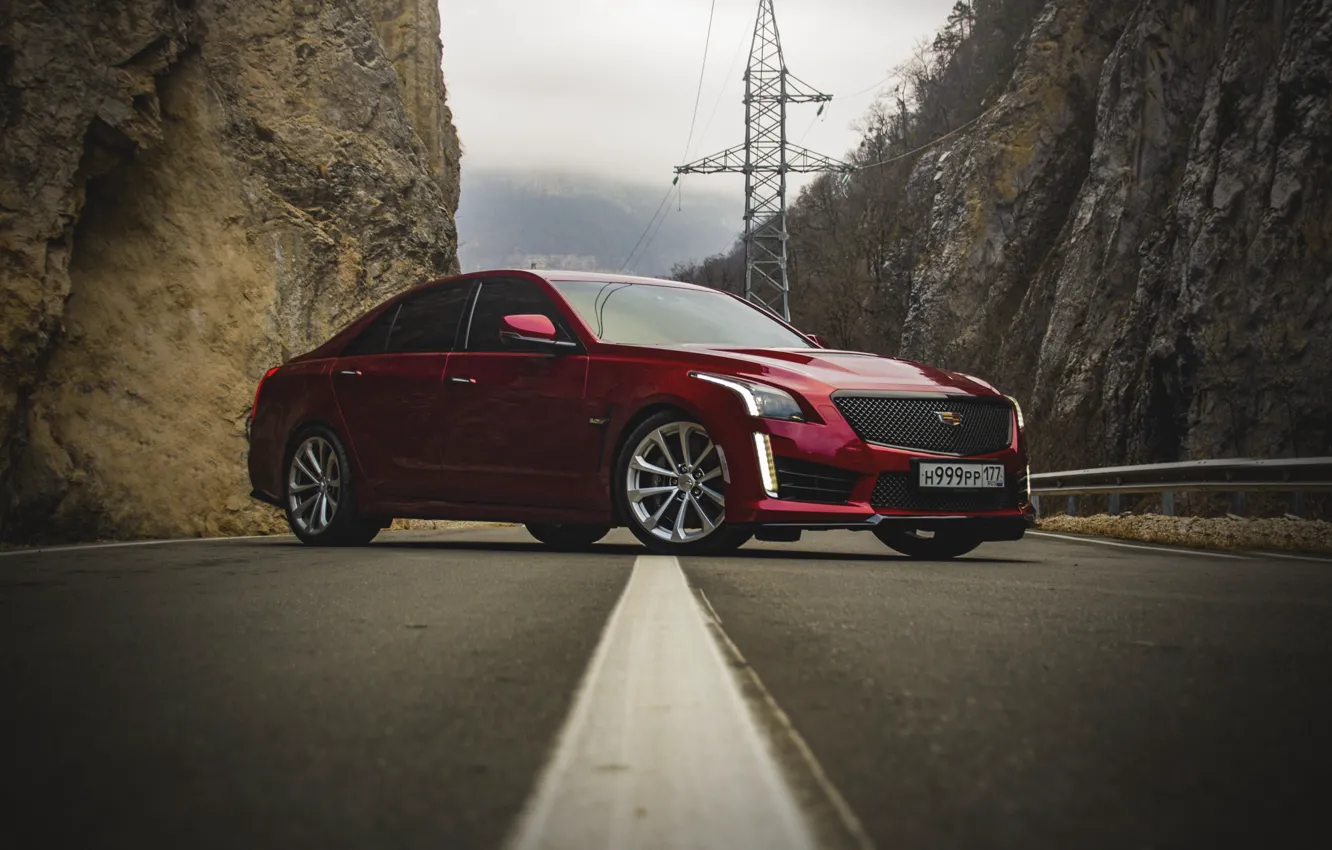 Фото обои горы, башни, cadillac, moutain, cts-v, ingushetia, cadillac cts, cadillac cts-v