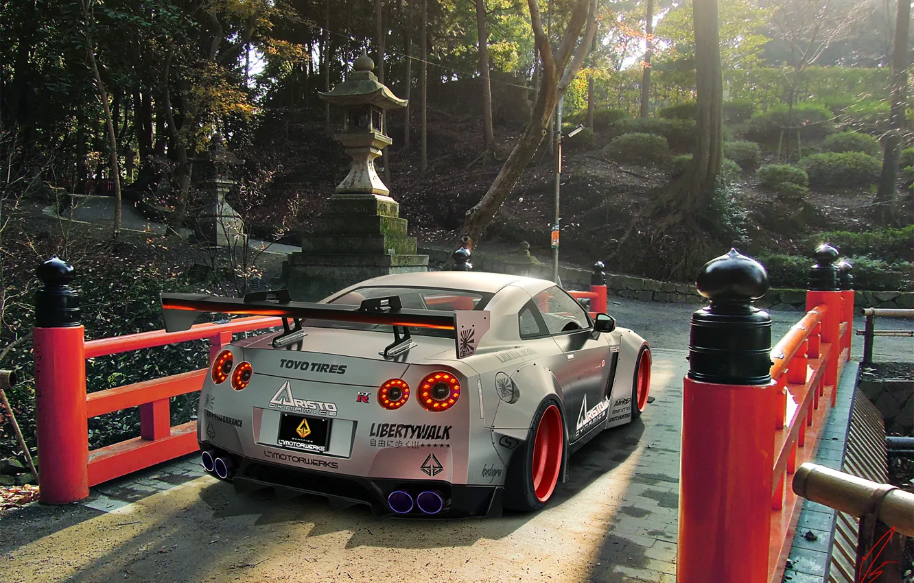 Фото обои GTR, Japan, Nissan, Car, R35, Sport, Silver, Rear