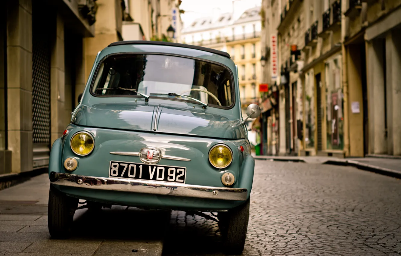 Фото обои Car, Street, Fiat, Town