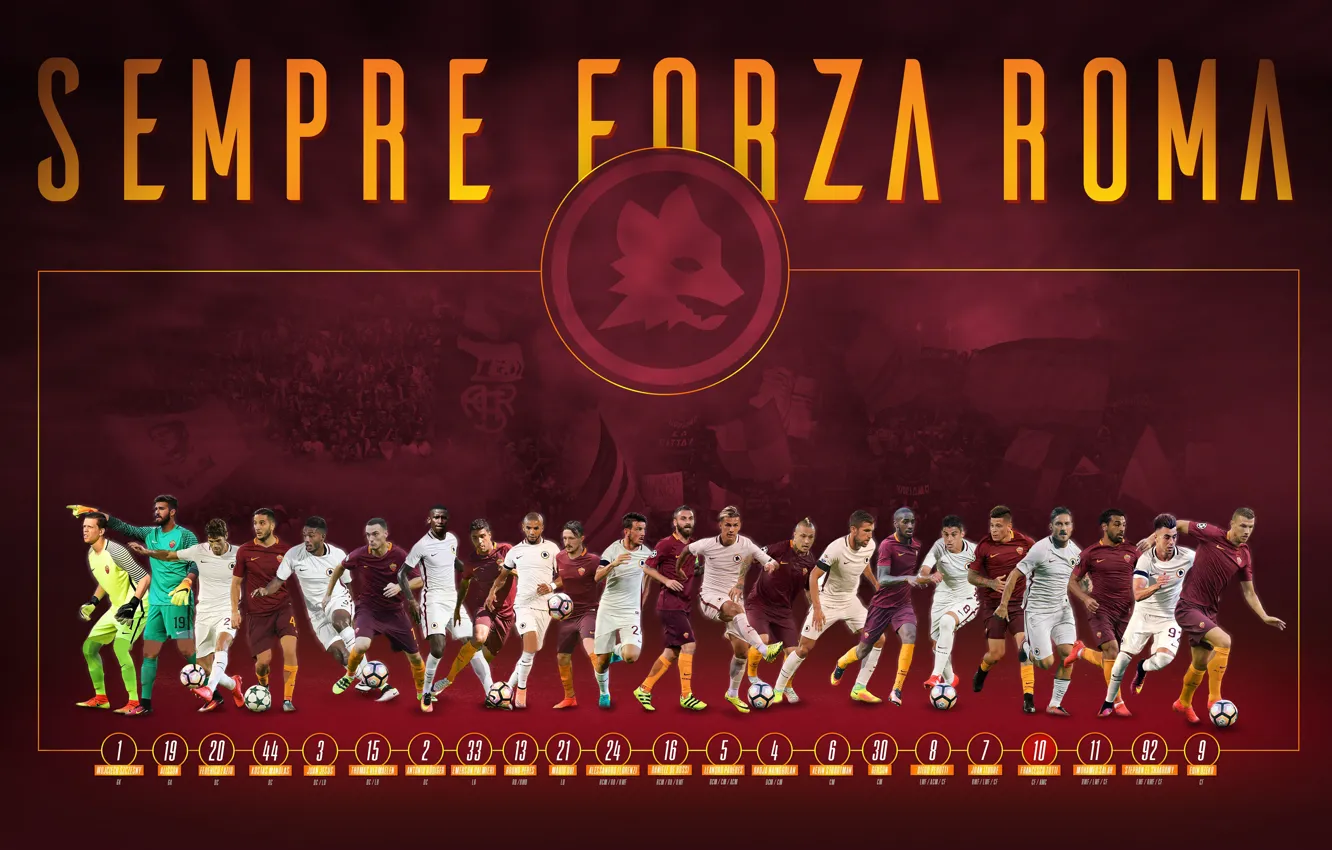 Фото обои wallpaper, sport, team, football, AS Roma, players
