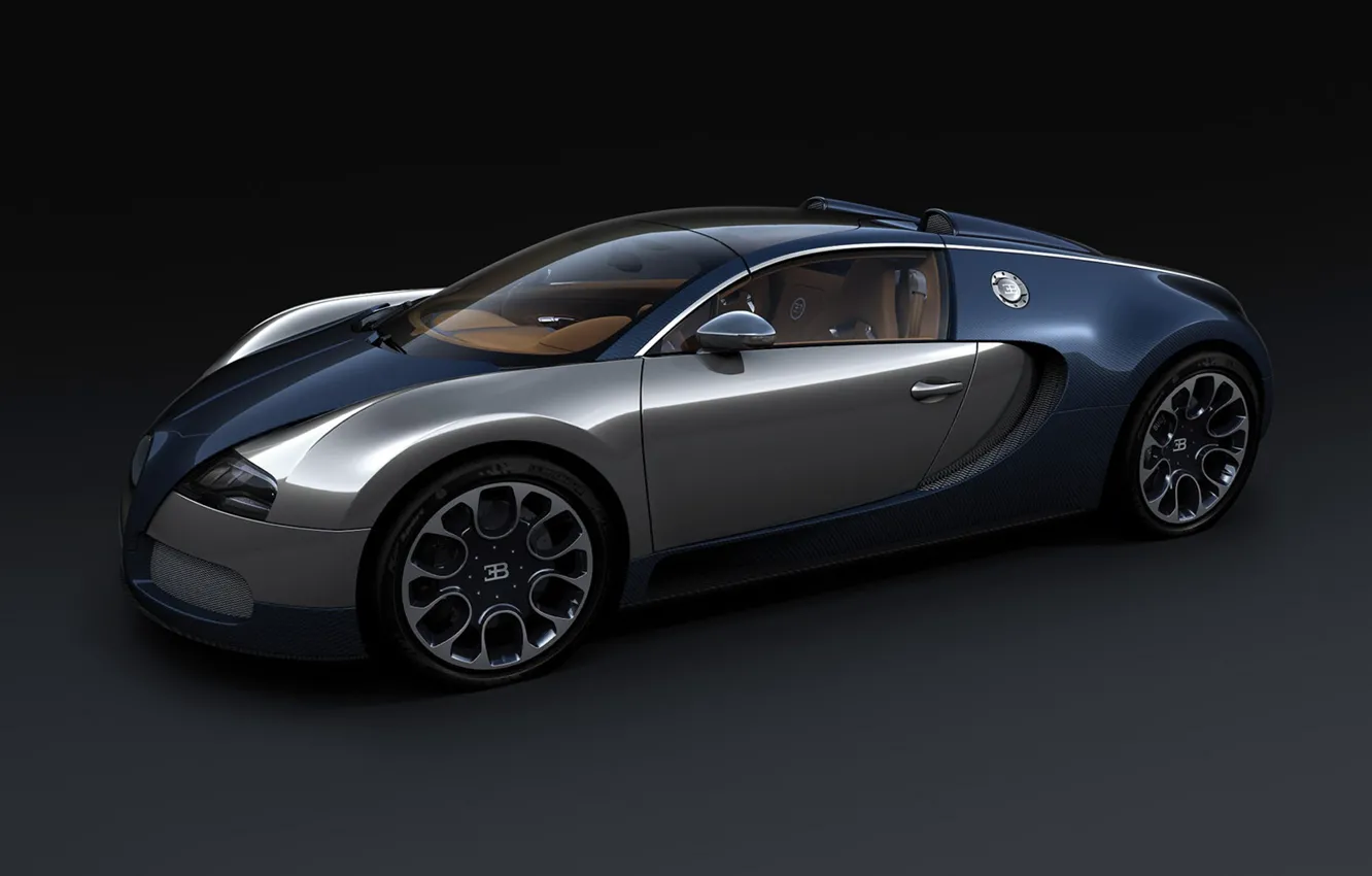 Фото обои Bugatti, Veyron, карбон, темносинний