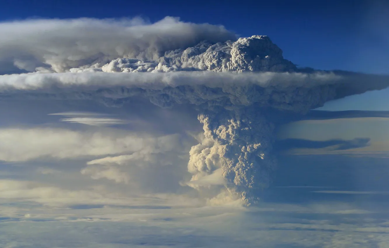 Фото обои пепел, дым, вулкан, Чили, Puyehue, Пуйеуэ