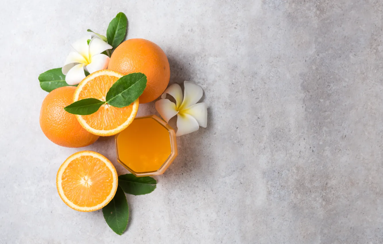 Фото обои сок, цитрус, Апельсин, плюмерия
